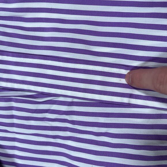 Paul Stuart Purple & White Stripe Long Sleeve Button Up Shirt 15 1/2 - 34 Medium - Picture 9 of 9
